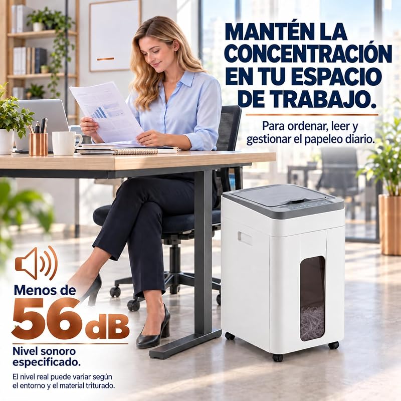 Distruggi Documenti da Ufficio 400 Fogli per Ufficio, P5 Micro Taglio