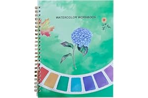 Watercolor Workbook for Adults & Beginners, Floral Watercolour Painting Practice Book with 12 Flower Tutorials, Spiral Bound,