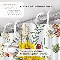 AWERT Vibrant Sunflower Shower Curtain for