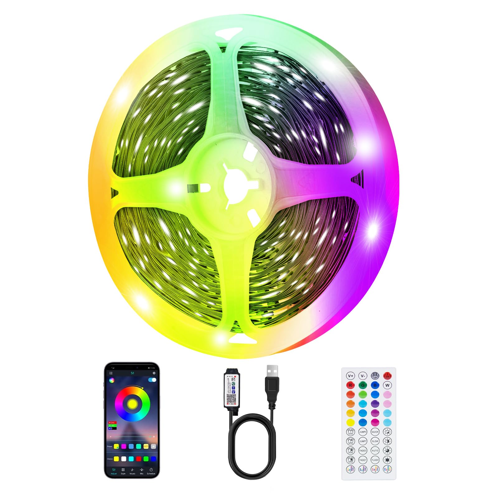 PSTAR TV Led Lights 4M, TV Led Backlight USB Powered for 55-65 inch TV/Monitor Behind Lighting, with Remote Control and apps for TV/PC Christmas Decoration