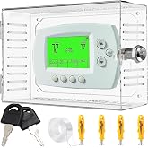 Universal Thermostat Lock Box with Key,Clear Large Thermostat Cover for Thermostat on Wall,Thermostat Guard Fits Thermostats 6.3H x 4.4W inches or Smaller