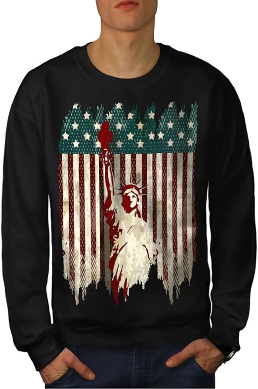 Amazon.com: wellcoda American Freedom Mens Sweatshirt, Freedom Casual Jumper: Clothing