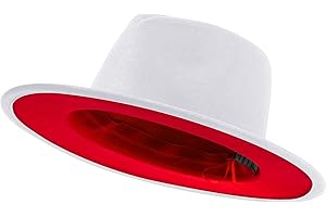 jingsha Fedora Hats for Men & Women Wide Brim Fedora Felt Panama Hat Men's Dress Hats with Belt Buckle