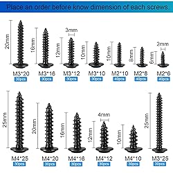 HanTof 420pcs M2 M3 M4 Phillips Truss Head