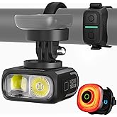 Magicshine HORI1300S & SEEMEE 150 MAG Bike Lights Front and Back, FTR LightSync One-Touch Control, 1300LM Front & 150LM Magnetic Rear Light, USB-C Rechargeable IPX6 Waterproof for Night Riding