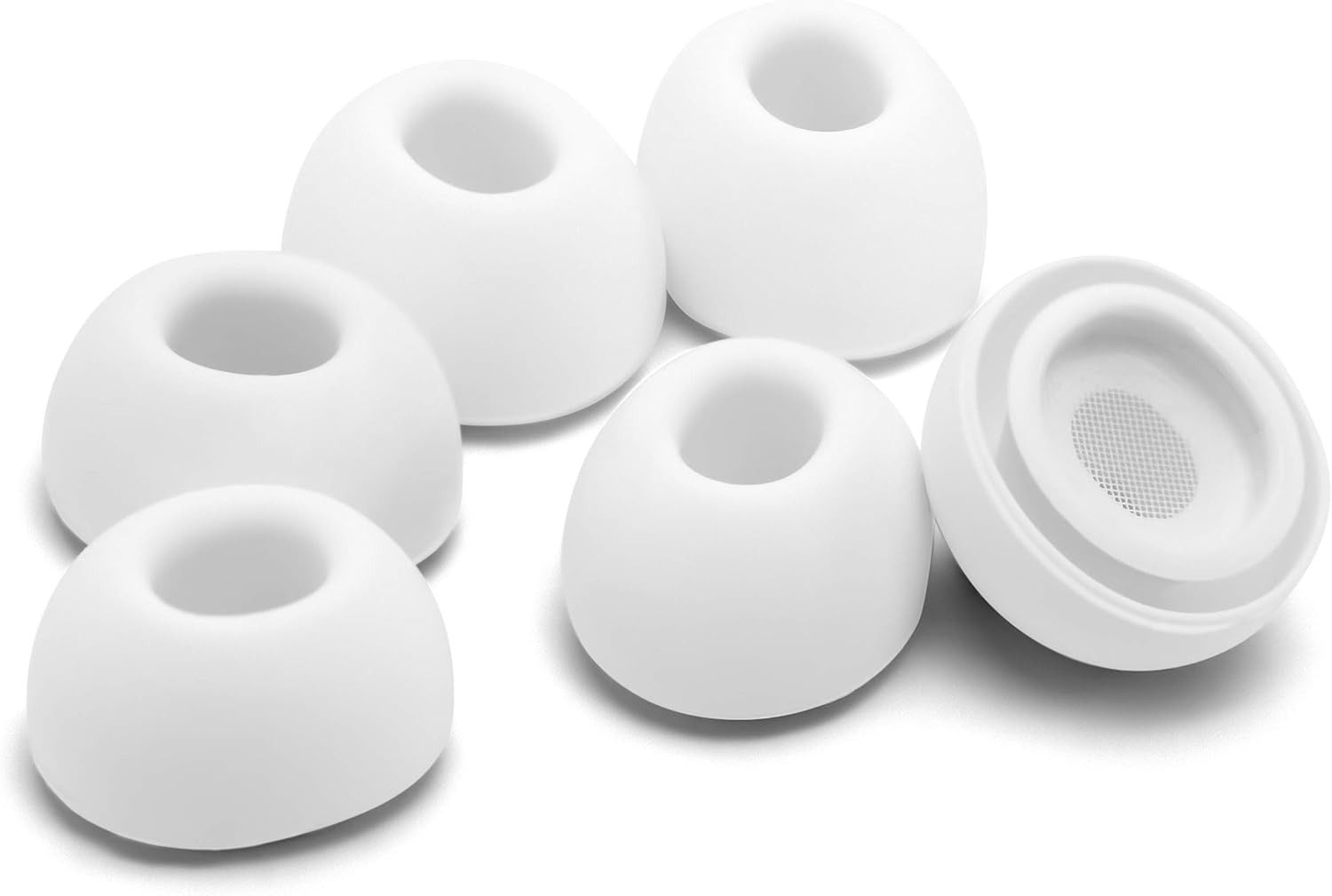 Okuli Set of 6 Silicone EarBuds Ear Tips For Apple AirPods Pro 1 & Pro 2 Earphones - Medium, White