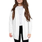 Yesfashion Girls Open Front Cardigan Sweater Long Sleeve Knit Solid Soft School Uniform Sweater Outwear Coat 5-14Y