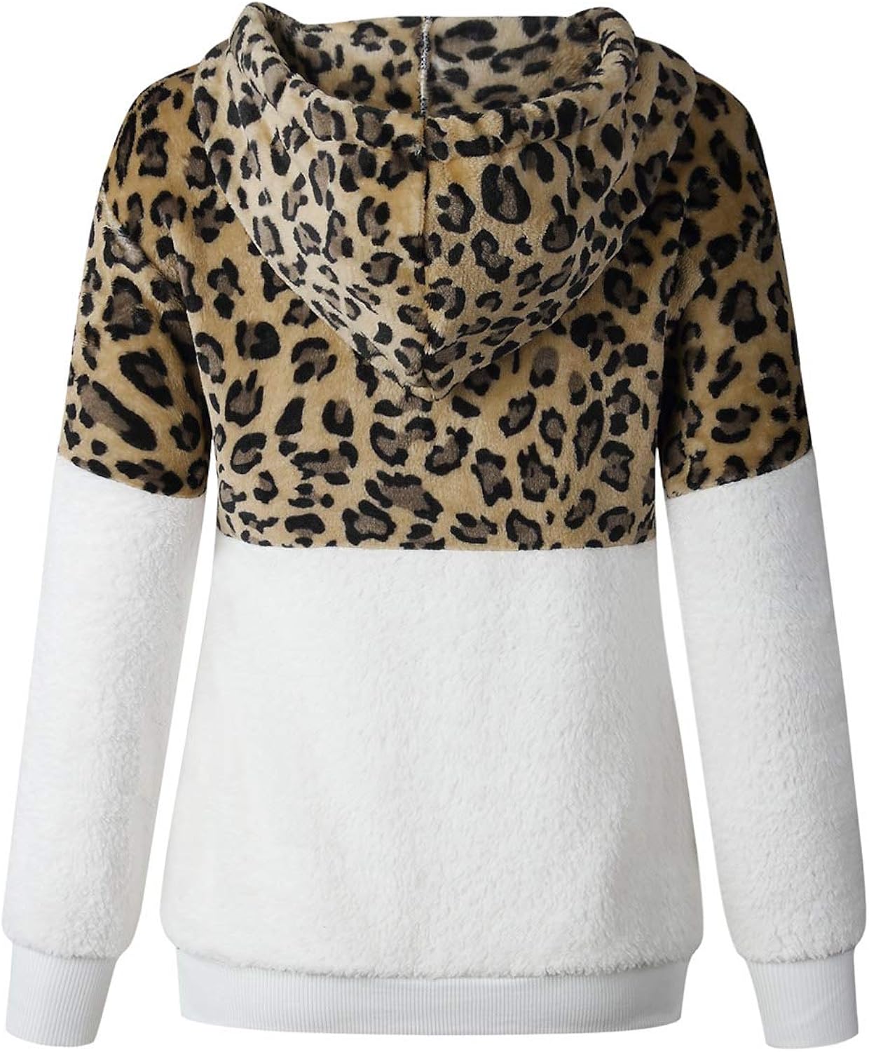 FUPHINE Womens Leopard Sherpa Pullover Hoodie with Pockets Warm Fuzzy Fleece Sweatshirt Fluffy Coat Outwear at  Women’s Clothing store