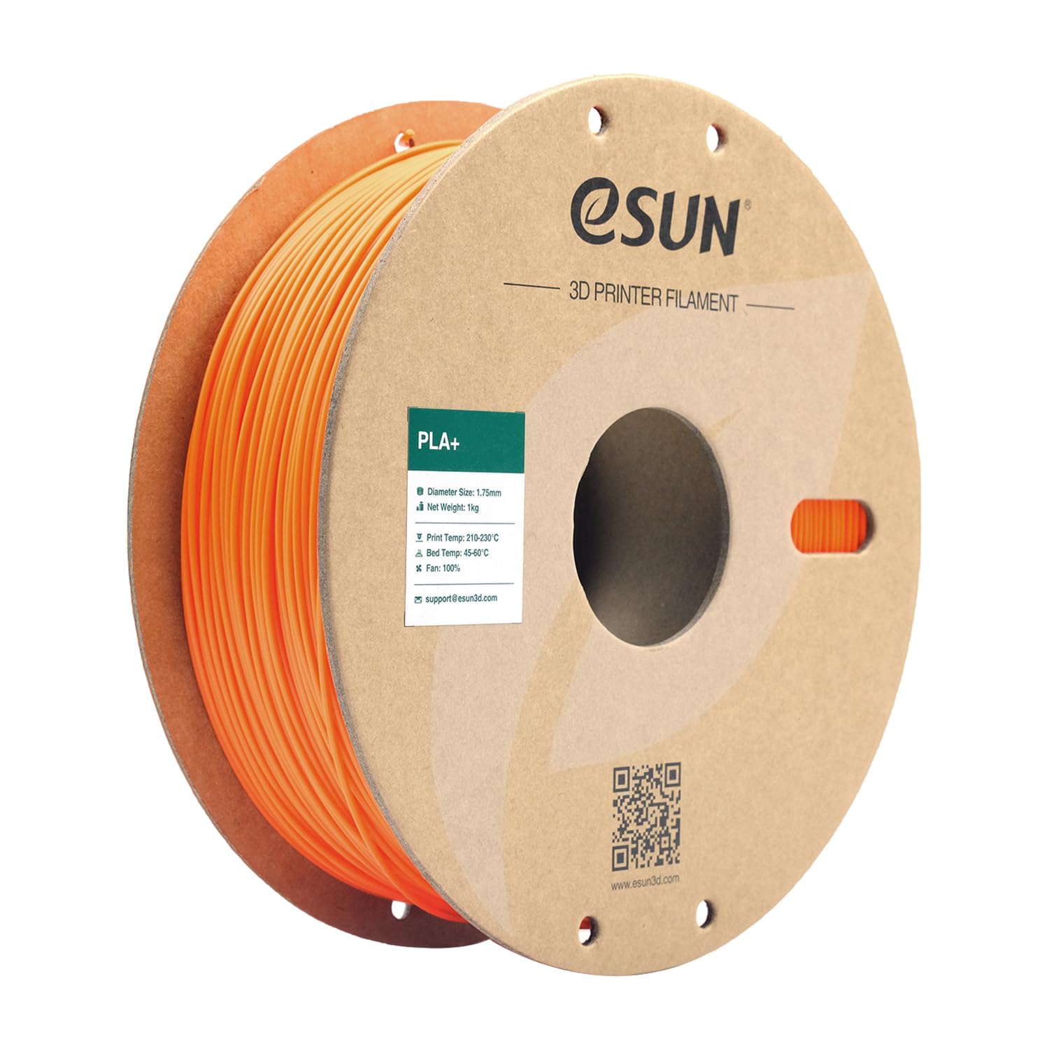 eSUN PLA+ Filament 1.75mm, Enhanced Toughness 3D Printer Filament PLA Plus, Dimensional Accuracy +/- 0.03mm, 1KG Spool (2.2 LBS) 3D Printing Filament for 3D Printers, Orange