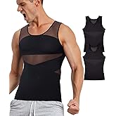 TAILONG Men's Compression Shirt for Body Shaper Slimming Vest Tight Tummy Underwear Tank Top