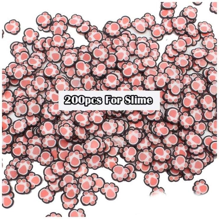 JiaJa 200Pcs Fruit Slices Slime Additives Soft Fimos Slices for Nail Art Beauty Decor Slime Filler Supplies Charms Accessories Toys,200Pcs Foot