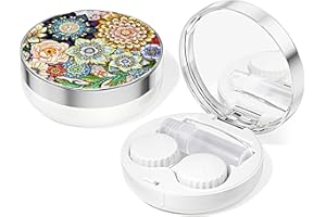 LISHAE Contact Lens Case/Travel Contact Case, Portable Contact Lens Case Portable Contact Box with Mirror Tweezers Remover Solution Bottle for Daily Travel Outdoor