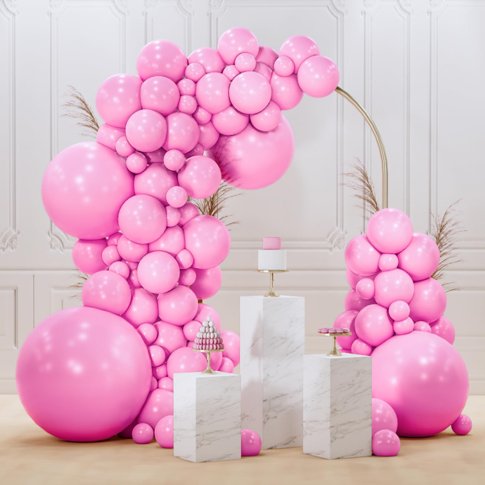 Photo 1 of PartyWoo Pink Balloons 100pcs Different Sizes of 36 18 12 10 5 Inch Matte Pink Balloon Arch Kit for Baby Shower Gender Reveal Princess Bachelorette Engagement Birthday Party Decorations Pink-Y11