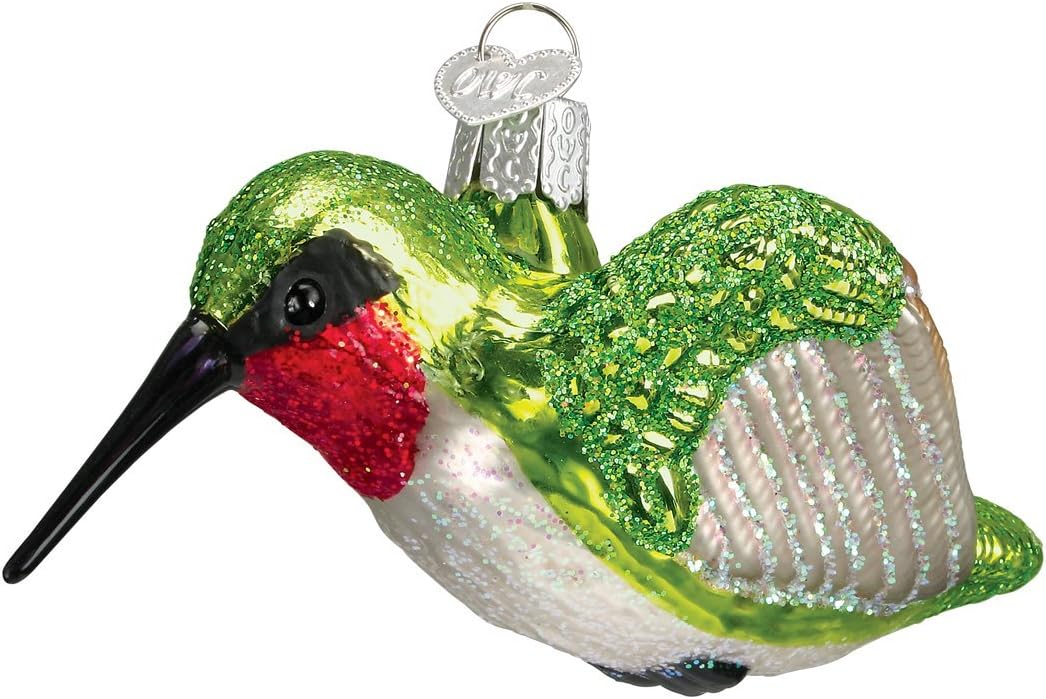 Ornaments - Old World Christmas Bird Watcher Collection Glass Blown Ornaments for Christmas Tree Hummingbird, 16055
