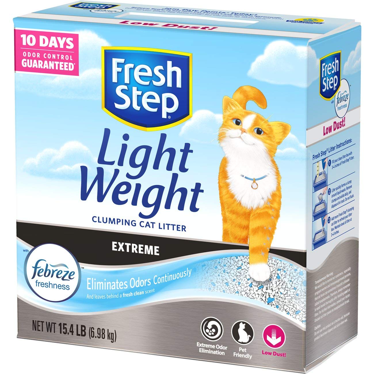 Fresh Step Arena Ligera con Aroma Extremo con el Poder de Febreze, Arena para Gatos, 4 kg