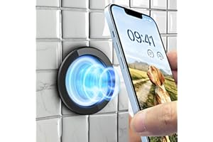 MAONIISHOP 2-Pack Mag-Safe Wall Mount - Magnetic Hands-Free Shower Mirror & Phone Holder for iPhone 15/14/13/12 Series, Bathroom iPhone Accessories (Black & White)