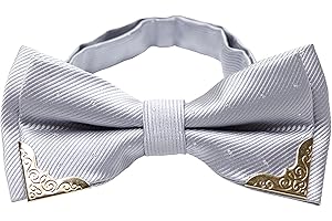 SYAYA Men Silk Formal Tuxedo Bow Tie, Teen Boy Pre-Tied Classic Tux Bowtie with Polka Dots For Easter Large Necktie BT1