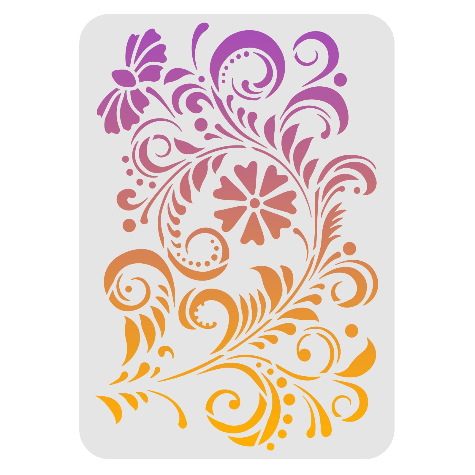 FINGERINSPIRE Flourish Stencils for Painting on Wood, Canvas, Paper, Fabric, Floor, Wall and Tile, 29.7x21cm Floral Border Reusable DIY Art and Craft Stencils