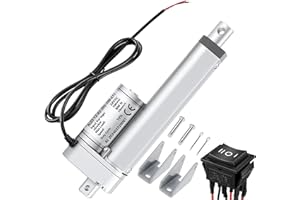 SZAWINLI AWINLI 24V 4 Inch Linear Actuator with Reverse Remote Pole Switch Mounting Bracket,Heavy 202lbs 9mm/s Waterproof Electric Actuator for Electric Sofa,Industrial (Silver 100mm)