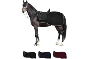 HORZE Kiel Riding Blanket with Fleece - Black - 75 in