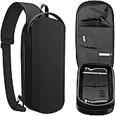 Jqmeg Carrying Case for Steam Deck and Steam Deck OLED Console & Accessories, Shockproof Hard Shell Protective Crossbody Shoulder Chest Bag Pockets for Travel and Home (B)
