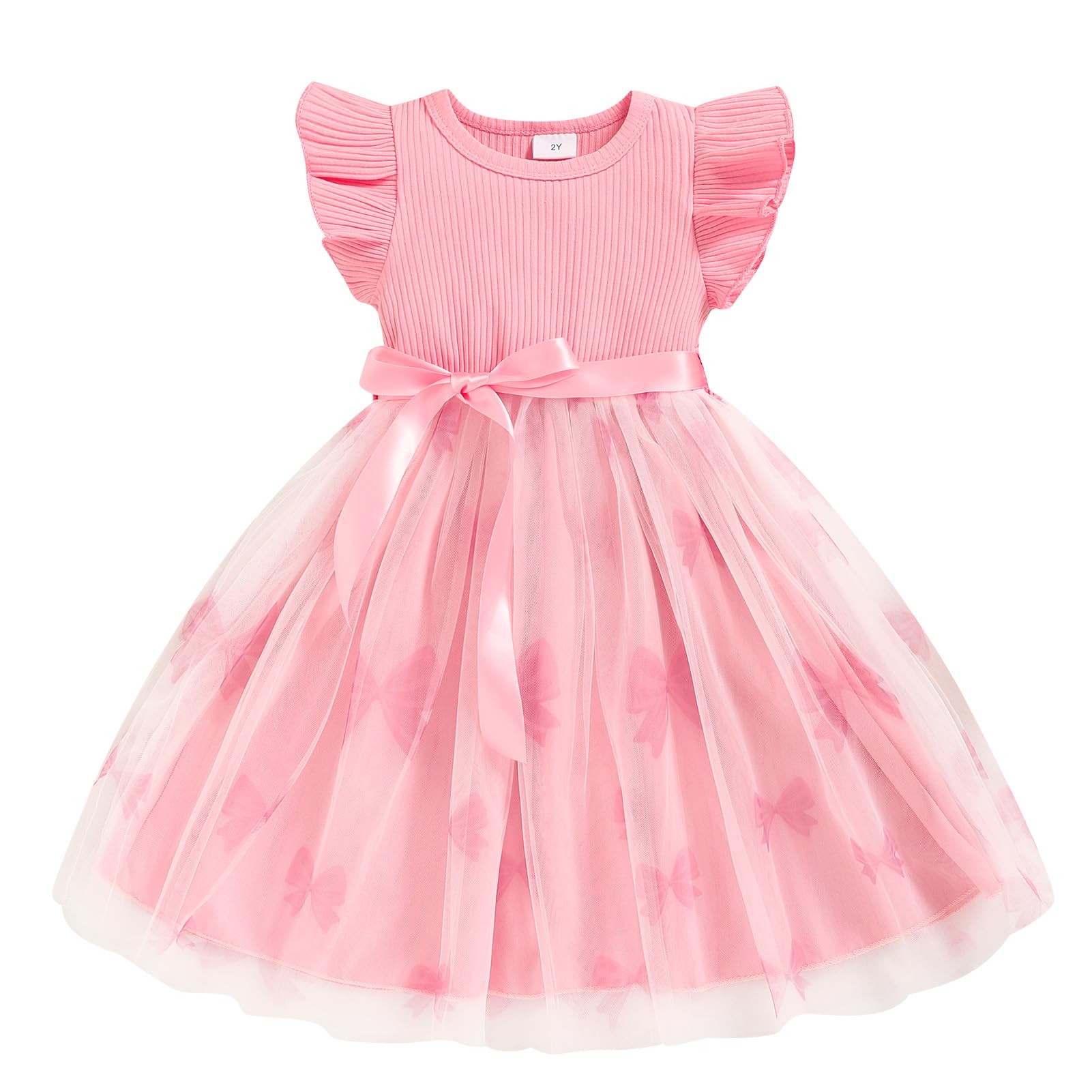Toddler Girl Tulle Dress Summer Ruffle Sleeveless