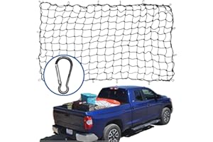 XINLIYA Cargo Net for Pickup Truck Bed, 4'x6' Stretches to 8'x12', Roof Rack Cargo Net with 12 Metal Carabiners & 1 Storage B