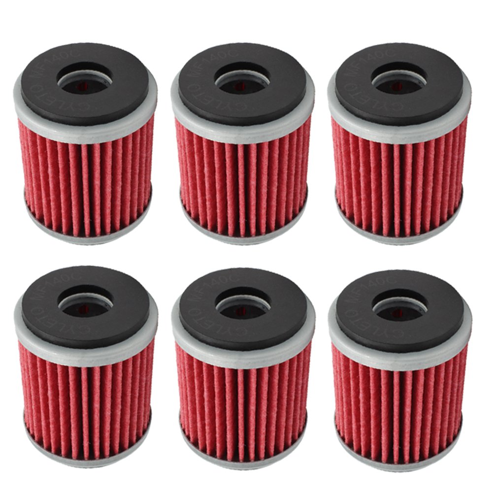 Cyleto Oil Filter for Yamaha WR125 R 2009-2015/WR125X WR 125 X 2009-2015/YZF R125 2008-2015 (Pack of 6)