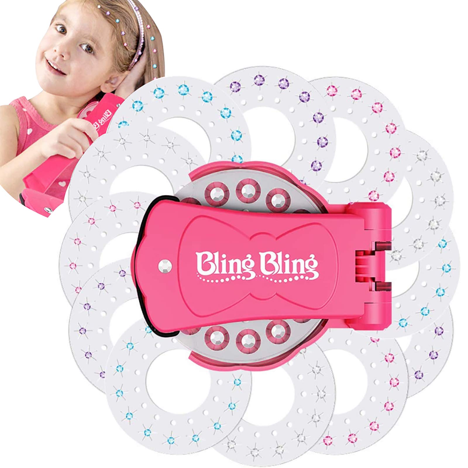 Blinger Diamond Styler Kit,Blinger Diamond Collection Toy Glam Styling Tool with 180 Gems DIY Blingers for Kids Girls Lady Women Make Up Hair Fun Arts Crafts Hair Braiding Fashion Accessorise