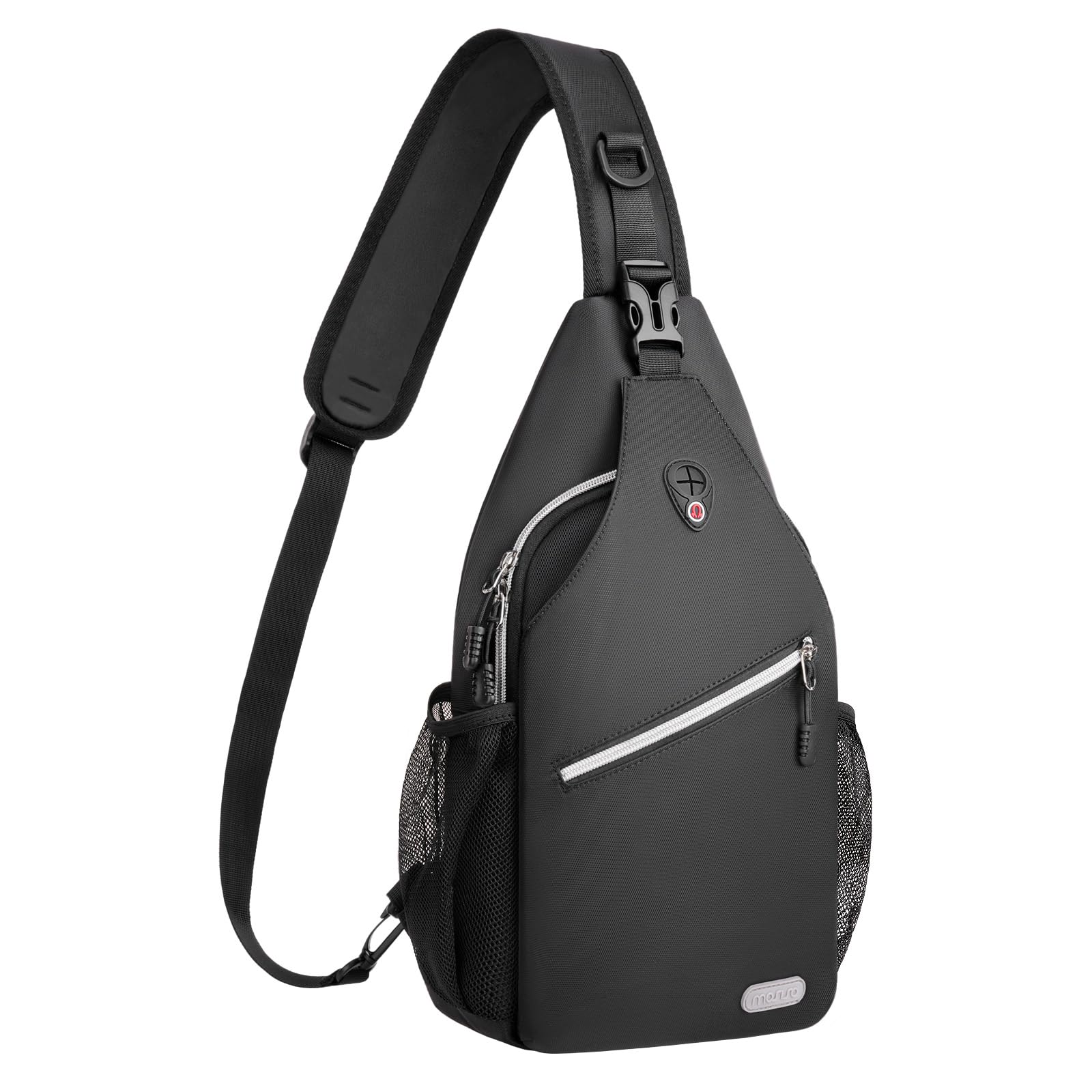 MOSISO Sling Backpack, Multipurpose Crossbody Shoulder Bag Travel Hiking Daypack, Black, Medium