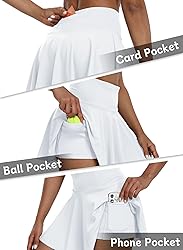 Womens White High Waisted Pleated Skirts with