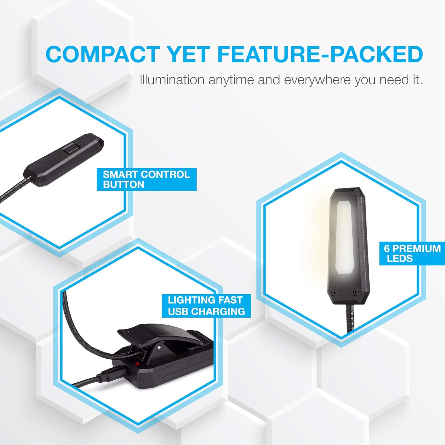 Vont Book Light, Reading Light, Rechargeable Book Light for Reading in Bed, (60 Hours) Eye Protection LEDs Reading Lamp, Clip On Light, Clamp Light, Bed Lamp, 3 Modes, Warm White Light (3000k): Home Improvement