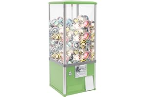 MhdunueSK Gumball Machine, 25" High Capsule Vending Machine for Business, Candy Gumball Machine, Ball Diameter 45*45mm/47*51mm/50*50mm/48*56mm, 25 Cents Denomination,4 Coins(Light Green-Style B)