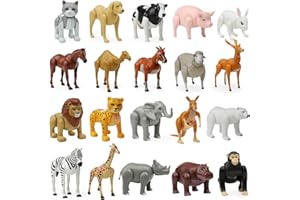 Beverly Hills Farm Animal Toys and Safari Animal Figurines Set of 20, Safari Zoo, Farm Animal Toys for Toddlers, Large, Realistic Animal Figures, Doll Collection Sweet Li'l Family