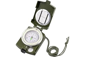 Aosdc Compass Hiking Compass - Navigation, Pocket, Waterproof, Shockproof, Military - Hiking, Climbing, Biking, Exploring, Geology, Outdoor Activities