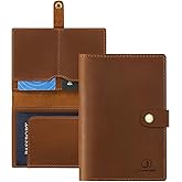 Jack&Chris Genuine Leather Passport Holder For Travel, RFID Blocking Handmade Passport Holder with Card Case Organized & Safe, Quality Travel Essentials for Women and Men for Gifting, Brown