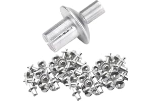 100PCS Drive Rivets, Knock-Type Expansion Aluminum Alloy Rivets, Aluminum Core Rivets with Round Head