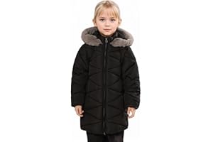 SOLOCOTE Girls Winter Coats Hooded Sherpa Lined Lightweight Jacket Thick Warm Puffy Waterproof Windproof Cotton Shiny Jackets