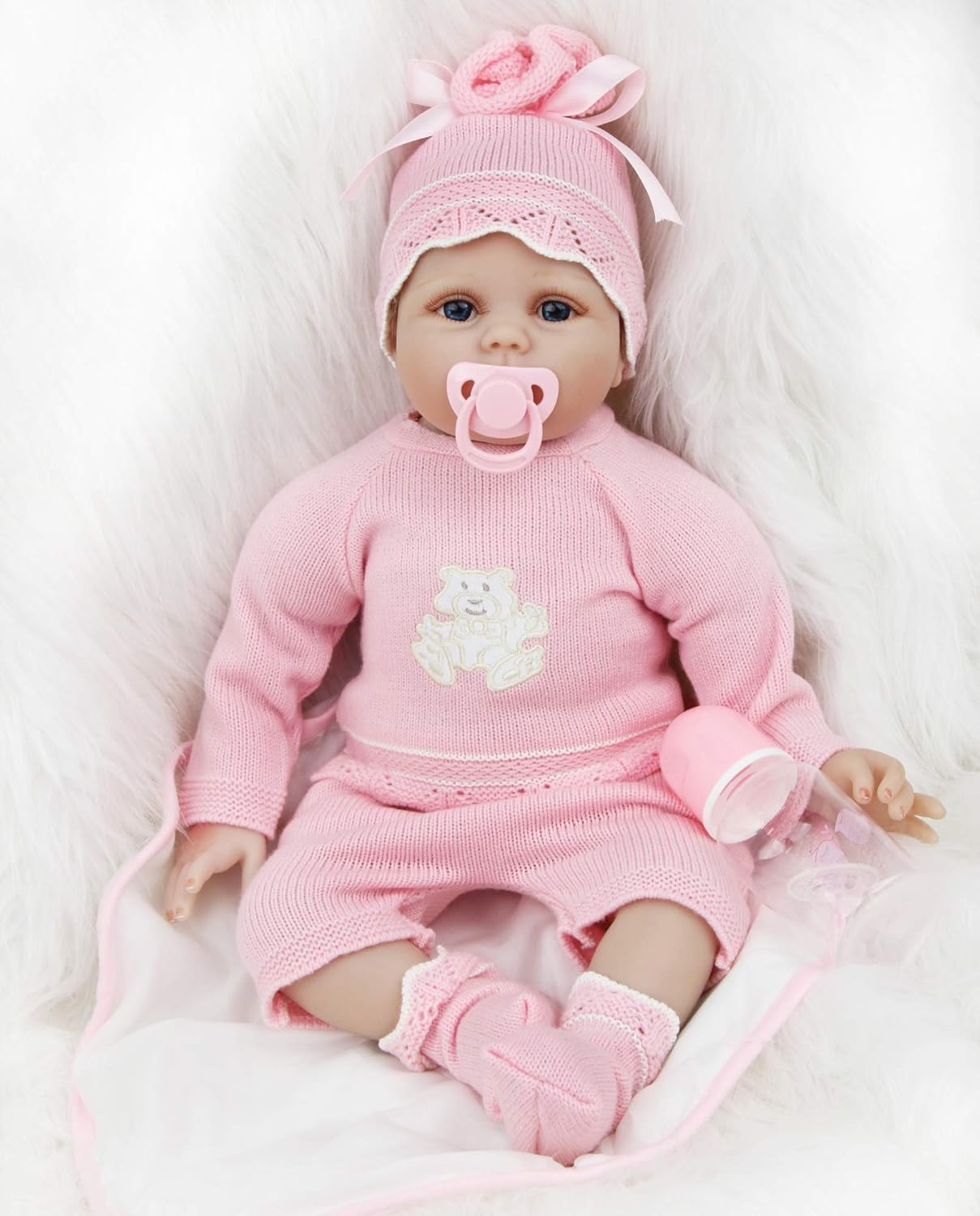 ZIYIUI Realistic 22 Inch 55cm Reborn Baby Dolls Girl Soft Silicone
