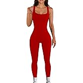 YIOIOIO Women Workout Seamless Jumpsuit Yoga Ribbed Bodycon One Piece Tank Top Leggings Romper