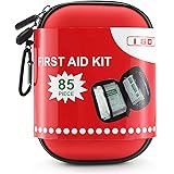 I GO 85 Pieces Hard Shell Mini Compact First Aid Kit, Small Personal Emergency Survival Kit for Travel Hiking Camping Backpac