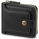 LOUEBICA Wallet Men Leather Bifold Wallets For - Flap ID Window Zip Coin Pocket Mensr Wallets - Big Capacity Credit Card Travel Wallet