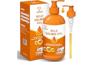 PICPOW Wild Alaskan Salmon Oil for Dogs & Cats, Fish Oil Omega 3 Supplements with EPA & DHA, Support Skin & Coat, Itchy Relief, Immune, Joints & Heart Health, 8 oz