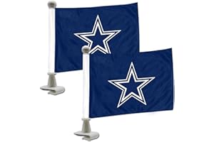FANMATS 61830 Dallas Cowboys Ambassador Car Flags - 2 Pack Mini Auto Flags, 4in X 6in