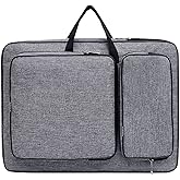 8K Artist Portfolio Carry Backpack Case Versatile Art Bags Waterproof Adjustable Drawing Board Backpack Art Storage Bags for Artworks Painting Drawing Sketching 19.7” x 14.6” x 2.4” (Gray)
