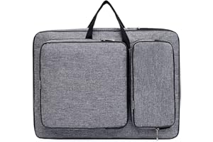 HKSICHENGKEJI 8K Artist Portfolio Carry Backpack Case Versatile Art Bags Waterproof Adjustable Drawing Board Backpack Art Storage Bags for Artworks Painting Drawing Sketching 19.7” x 14.6” x 2.4” (Gray)