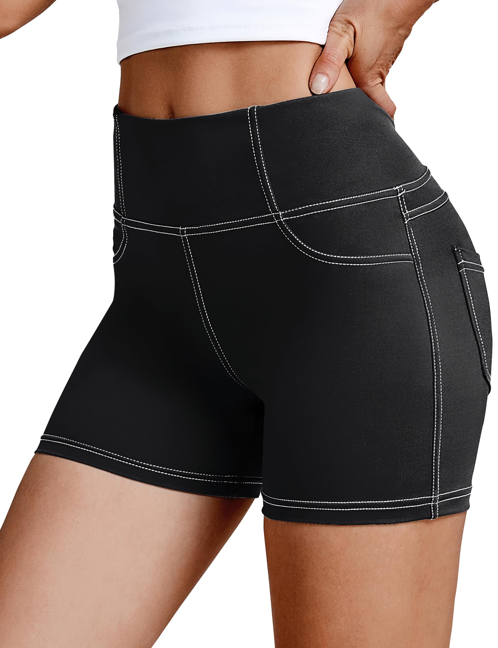 VOOVEEYA 5"/8" High Waisted Yoga Biker Shorts with
