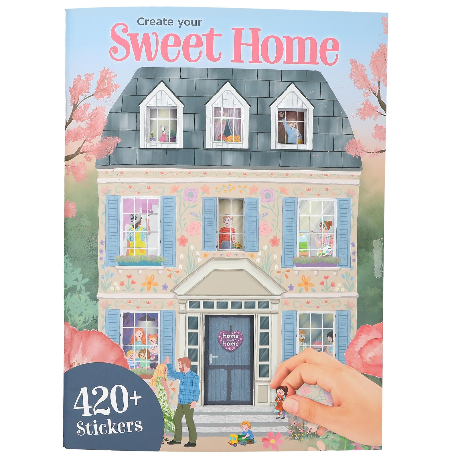 Depesche 13806 Create Your Sweet Home Sticker Book with 24 Pages for Designing Different Rooms, Includes More Than 420 Stickers