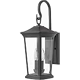 Hinkley Bromley Medium LED Wall Mount Lantern, Museum Black, 120V, Add Security to Porches, Patios, Exterior Spaces with Dura