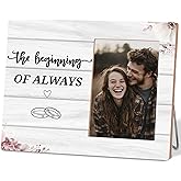 Hkclccf Engagement Photo Frame for Couple,Wedding Gifts for Couples,The Beginning of Always Engagement Photo Frame 4x6
